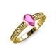 3 - Florian Classic 7x5 mm Pear Cut Pink Sapphire Solitaire Engagement Ring 