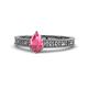 1 - Florian Classic 7x5 mm Pear Cut Pink Tourmaline Solitaire Engagement Ring 