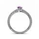 4 - Florian Classic 7x5 mm Pear Cut Amethyst Solitaire Engagement Ring 