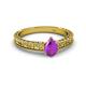 2 - Florian Classic 7x5 mm Pear Cut Amethyst Solitaire Engagement Ring 