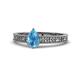 1 - Florian Classic 7x5 mm Pear Cut Blue Topaz Solitaire Engagement Ring 