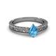 2 - Florian Classic 7x5 mm Pear Cut Blue Topaz Solitaire Engagement Ring 