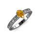 3 - Florian Classic 7x5 mm Pear Cut Citrine Solitaire Engagement Ring 