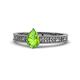 1 - Florian Classic 7x5 mm Pear Cut Peridot Solitaire Engagement Ring 