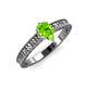 3 - Florian Classic 7x5 mm Pear Cut Peridot Solitaire Engagement Ring 