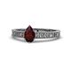 1 - Florian Classic 7x5 mm Pear Cut Red Garnet Solitaire Engagement Ring 