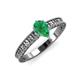 3 - Florian Classic 7x5 mm Pear Cut Emerald Solitaire Engagement Ring 