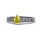 1 - Florian Classic 7x5 mm Pear Cut Yellow Sapphire Solitaire Engagement Ring 