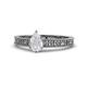 1 - Florian Classic 7x5 mm Pear Cut White Sapphire Solitaire Engagement Ring 