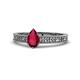 1 - Florian Classic 7x5 mm Pear Cut Ruby Solitaire Engagement Ring 