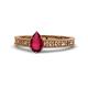 1 - Florian Classic 7x5 mm Pear Cut Ruby Solitaire Engagement Ring 