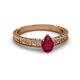 2 - Florian Classic 7x5 mm Pear Cut Ruby Solitaire Engagement Ring 