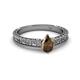 2 - Florian Classic 7x5 mm Pear Cut Smoky Quartz Solitaire Engagement Ring 