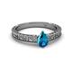 2 - Florian Classic 7x5 mm Pear Cut London Blue Topaz Solitaire Engagement Ring 