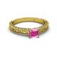 2 - Florian Classic 5.5 mm Princess Cut Lab Created Pink Sapphire Solitaire Engagement Ring 