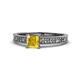 1 - Florian Classic 5.5 mm Princess Cut Lab Created Yellow Sapphire Solitaire Engagement Ring 