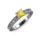 3 - Florian Classic 5.5 mm Princess Cut Lab Created Yellow Sapphire Solitaire Engagement Ring 
