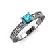 3 - Florian Classic 5.5 mm Princess Cut London Blue Topaz Solitaire Engagement Ring 