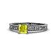 1 - Florian Classic 5.5 mm Princess Cut Yellow Diamond Solitaire Engagement Ring 