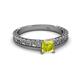 2 - Florian Classic 5.5 mm Princess Cut Yellow Diamond Solitaire Engagement Ring 