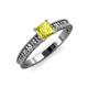 3 - Florian Classic 5.5 mm Princess Cut Yellow Diamond Solitaire Engagement Ring 