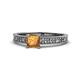 1 - Florian Classic 5.5 mm Princess Cut Citrine Solitaire Engagement Ring 