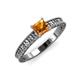 3 - Florian Classic 5.5 mm Princess Cut Citrine Solitaire Engagement Ring 