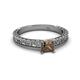 2 - Florian Classic 5.5 mm Princess Cut Smoky Quartz Solitaire Engagement Ring 