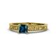 1 - Florian Classic 5.5 mm Princess Cut Blue Diamond Solitaire Engagement Ring 
