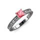 3 - Florian Classic 5.5 mm Princess Cut Pink Tourmaline Solitaire Engagement Ring 