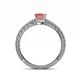 4 - Florian Classic 5.5 mm Princess Cut Pink Tourmaline Solitaire Engagement Ring 