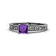 1 - Florian Classic 5.5 mm Princess Cut Amethyst Solitaire Engagement Ring 