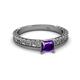 2 - Florian Classic 5.5 mm Princess Cut Amethyst Solitaire Engagement Ring 