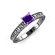 3 - Florian Classic 5.5 mm Princess Cut Amethyst Solitaire Engagement Ring 