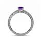 4 - Florian Classic 5.5 mm Princess Cut Amethyst Solitaire Engagement Ring 