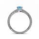 4 - Florian Classic 5.5 mm Princess Cut Blue Topaz Solitaire Engagement Ring 