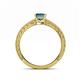 4 - Florian Classic 5.5 mm Princess Cut Blue Diamond Solitaire Engagement Ring 