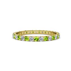 Audrey Peridot and Diamond U Prong Eternity Band Peridot and Diamond ctw U Prong Womens Eternity Ring Stackable K Yellow Gold