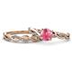 1 - Mayra Desire Pink Tourmaline and Diamond Infinity Bridal Set Ring 