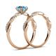 4 - Mayra Desire Blue Topaz and Diamond Infinity Bridal Set Ring 