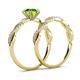 4 - Mayra Desire Peridot and Diamond Infinity Bridal Set Ring 