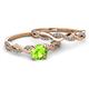 3 - Mayra Desire Peridot and Diamond Infinity Bridal Set Ring 