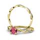 2 - Mayra Desire Rhodolite Garnet and Diamond Infinity Bridal Set Ring 