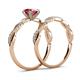 4 - Mayra Desire Rhodolite Garnet and Diamond Infinity Bridal Set Ring 