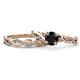 1 - Mayra Desire Black and White Diamond Infinity Bridal Set Ring 