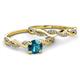 3 - Mayra Desire London Blue Topaz and Diamond Infinity Bridal Set Ring 