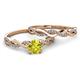 3 - Mayra Desire Yellow and White Diamond Infinity Bridal Set Ring 