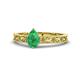 1 - Florie Classic 7x5 mm Pear Shape Emerald Solitaire Engagement Ring 