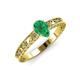 3 - Florie Classic 7x5 mm Pear Shape Emerald Solitaire Engagement Ring 