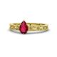 1 - Florie Classic 7x5 mm Pear Shape Ruby Solitaire Engagement Ring 